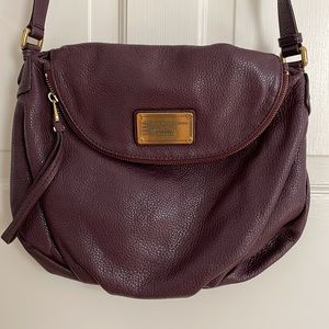 Marc By Marc Jacobs Burgundy Plum Pebbled Leather Crossbody Bag